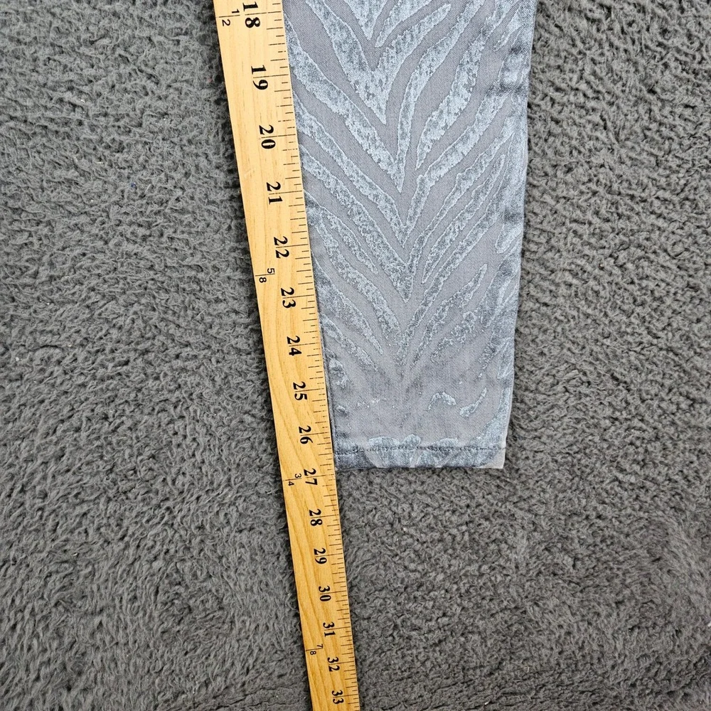 7 For All Mankind Womens Super Skinny Jeans Grey Zebra Metallic Animal Print‎ 24